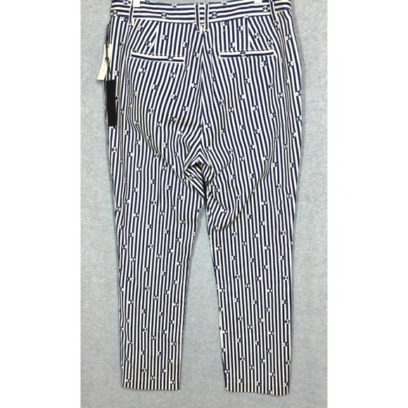 New Anthropologie The Essential Slim Pants 10 Blue Motif Stripe Easy Chic Appeal - Picture 5 of 11